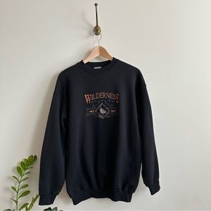 Vintage Tultex Superweight Wilderness embroidered crewneck- L